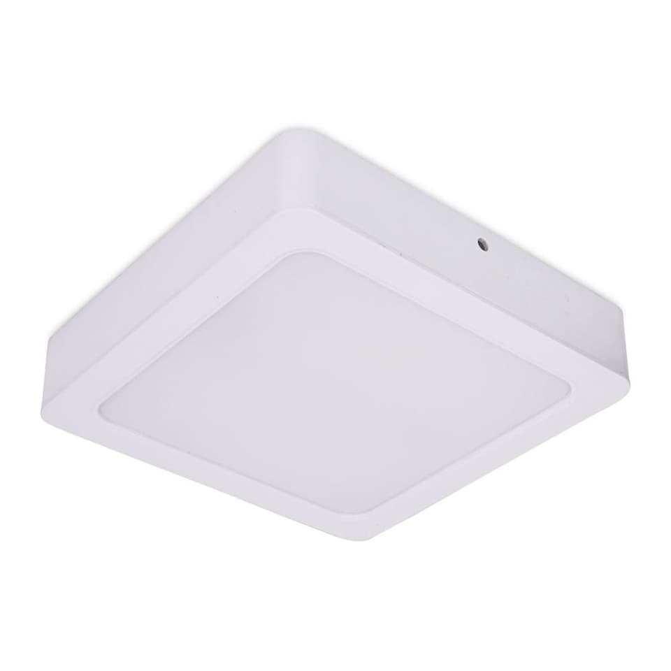 image 1 of ValueLights Lacey White Square IP44 Integrated LED Recessed Bathroom Ceiling Light | White