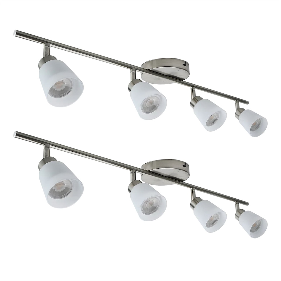 image 1 of Set of 2 Tecoma - Satin Nickel with Glass 4 Way Adjustable Spotlights