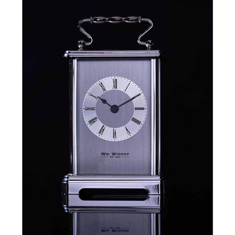 image 1 of Widdop Gifts Silver Carriage Clock