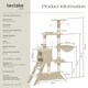 image 6 of Cat Tree Dominik - 144 cm, sisal cat scratching post, mice & anti-tip protection - Beige