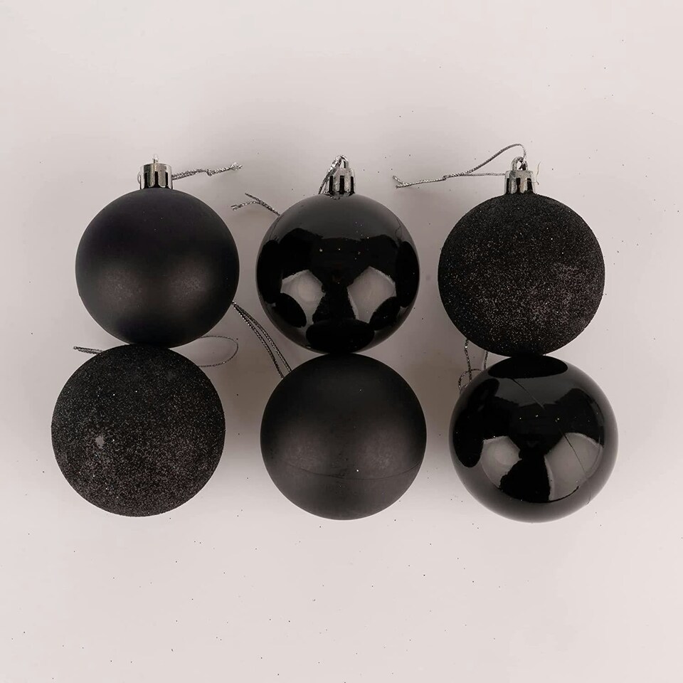 image 1 of 18 Black Baubles - 6cm