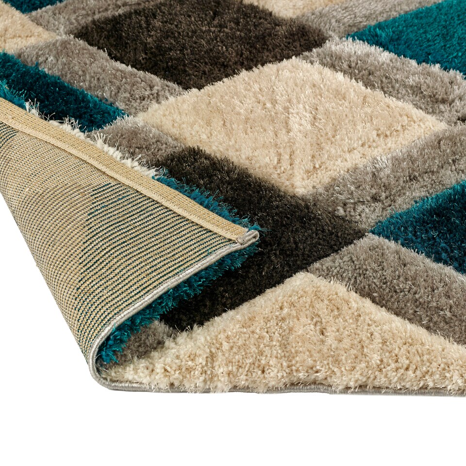 image 1 of Origins 3D GEO Shaggy Teal 80X150