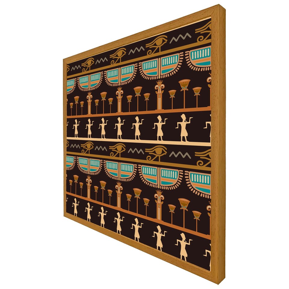 image 1 of Orange & black hieroglyphs (Picture Frame) White | M