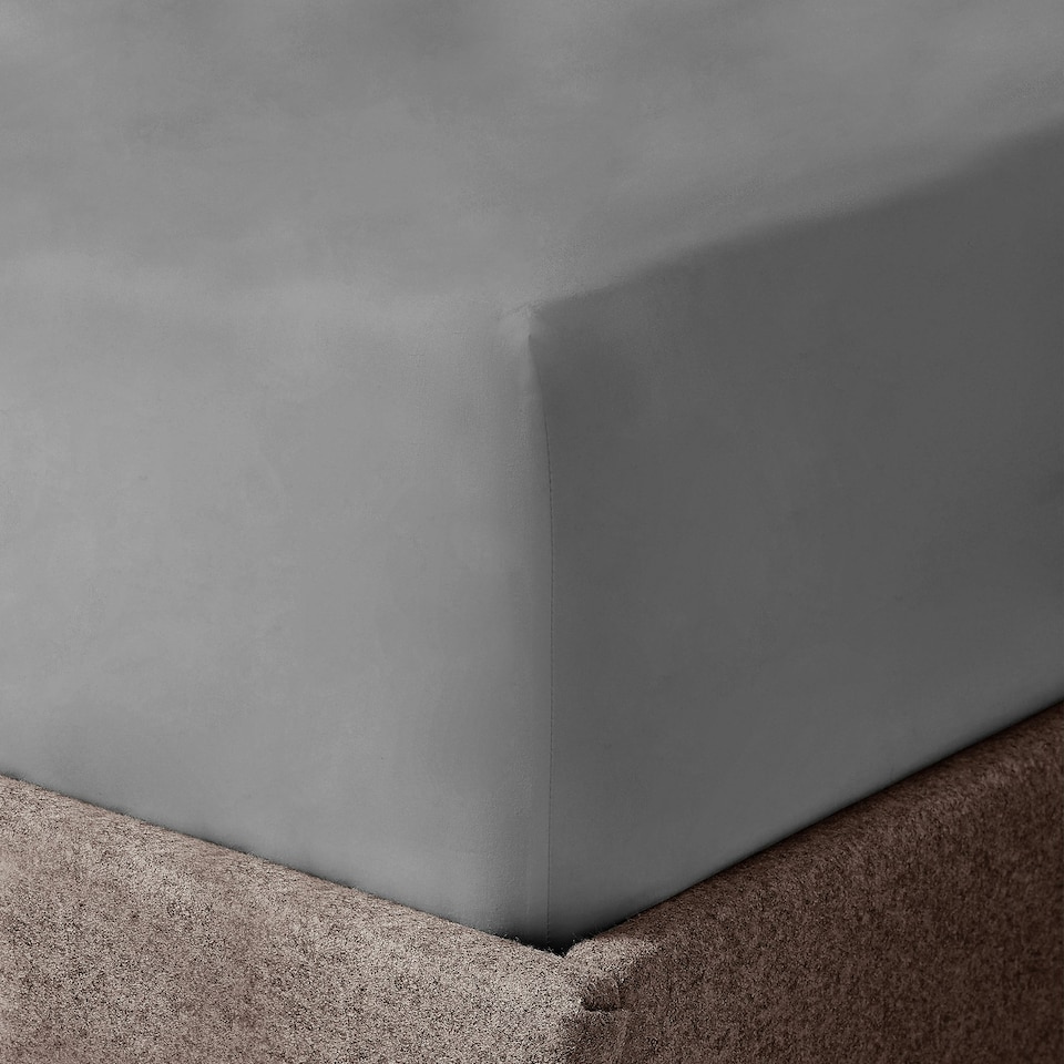 image 1 of Velosso Microfibre Easy Care Fitted Sheet Grey | Grey | Single