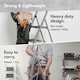 image 4 of VonHaus Steel Folding 4 Step Ladder with Anti Slip Feet