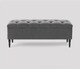 image 1 of 150cm Swiss Chesterfield Ottoman Storage Bench- Plush Velvet Shoe Bench - Grey Upholstery Footstool with Storage