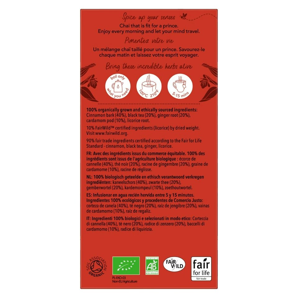 image 1 of Pukka Herbs Organic Herbal Tea, Original Chai, 4 Packs, 80 Teabags 4