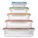image 2 of LocknLock Nestable Food Containers Set Rainbow Design Storage Boxes - Pack of 5