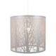 image 2 of Unique and Beautiful Soft Grey Metal Forest Design Ceiling Pendant Shade | Grey