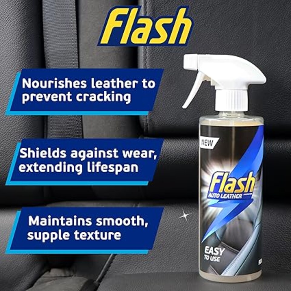 image 1 of Flash Car Care Leather Protector Spray 3 x 500ml