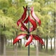 image 1 of Metal Flutter Bulb Kinetic Wind Spinner in Red 65cm
