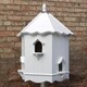 image 2 of Bergholt Dovecote, Two Tiered Hexagonal Birdhouse - Traditional English Pole Mounted Birdhouse for Doves or Pigeons Brown | One Size