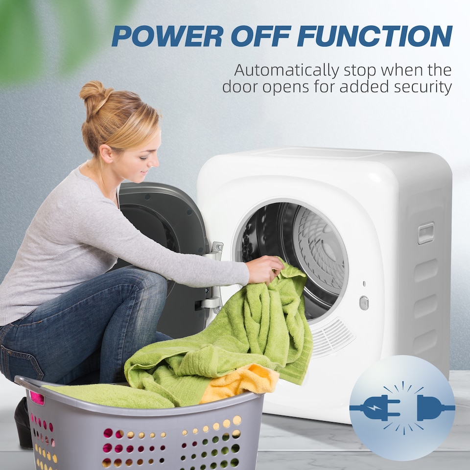 image 1 of HOMCOM Compact Dryer Machine with 5 Modes, 4kg Small Tumble Dryer, White