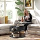 image 6 of HOMCOM Lift Top Coffee Table, Round Coffee Table with Hidden Storage, Grey Grey