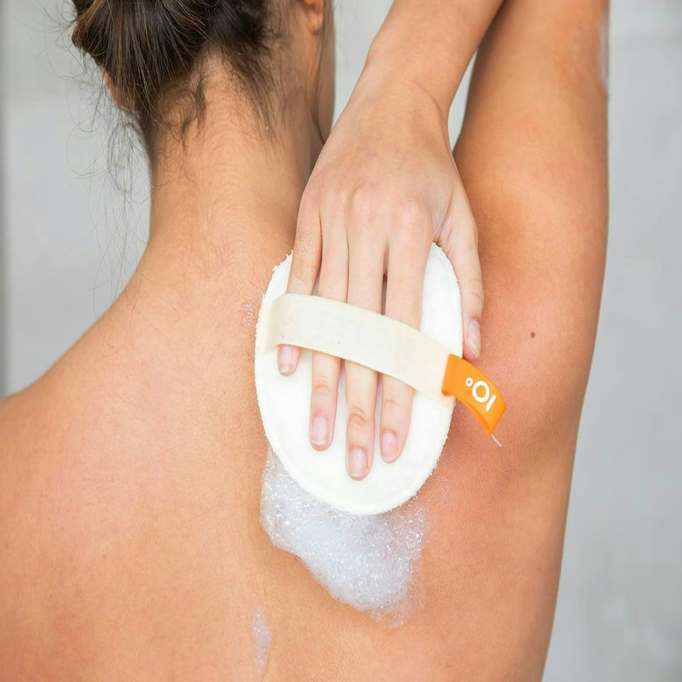 image 1 of Cleanlogic Sustainable Cotton Round Dual Texture Body Scrubber Contains 3 Pairs