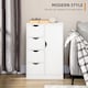 image 3 of HOMCOM Bathroom Floor Cabinet, Freestanding Storage Unit with 4 Drawers and Door Cupboard for Living Room, Kitchen, Bedroom, White