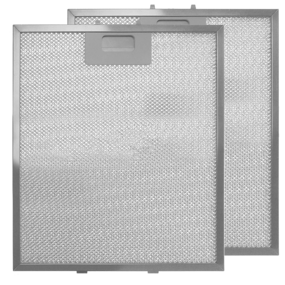 image 1 of SPARES2GO Vent Extractor Aluminium Mesh Filter compatible with Hotpoint Oven Cooker Hood (Pack of 2)