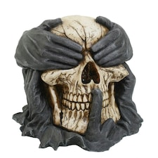 Spiral Direct See Hear Speak No Evil Skull Ornament - Black/White - One Size