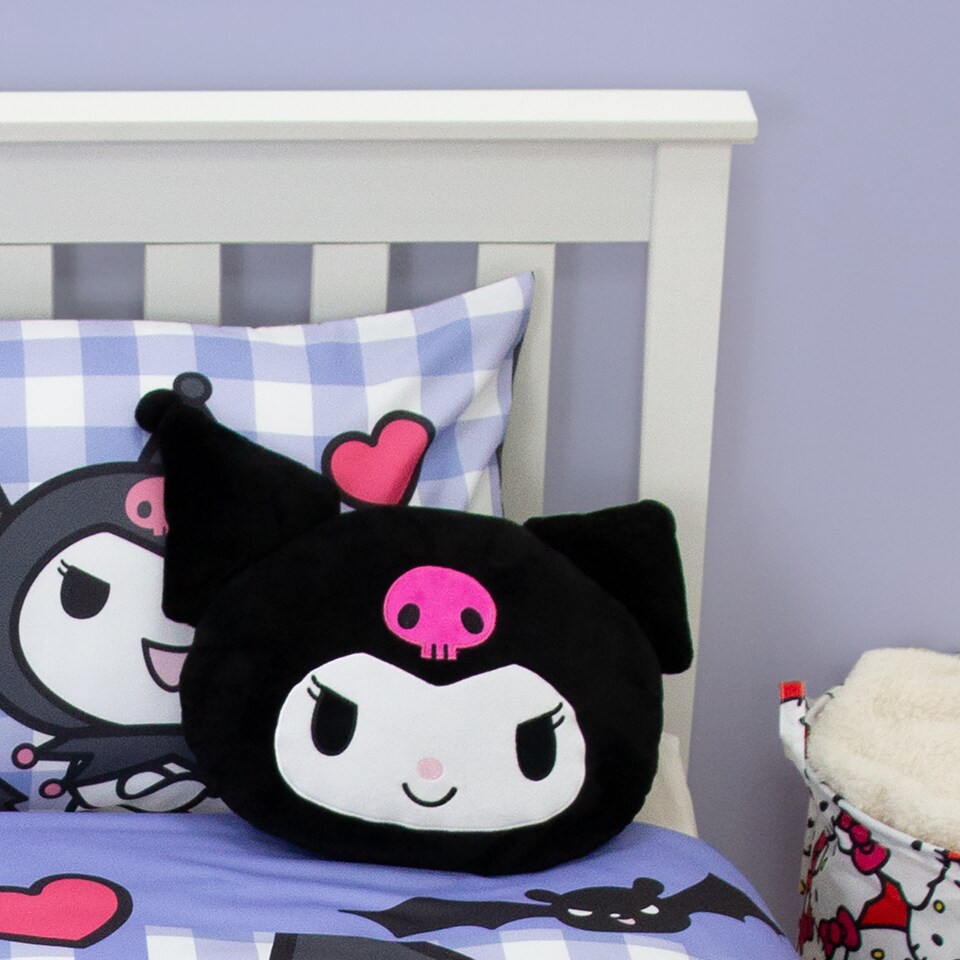 image 1 of Hello Kitty Kuromi Shaped Cushion