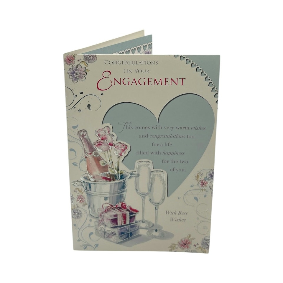 image 1 of On Your Engagement Roses and Gifts Design Celebrity Style Congratulations Card