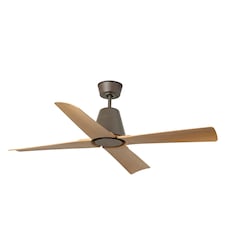 Typhoon Medium Brown, Wood IP44 DC Ceiling Fan 6 Speed