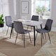 image 1 of Aspen Tapered Legs Rectangular Dining Table with 4 Straight Stitch Dining Chairs - Grey Oak/Black - Flat Packed Grey