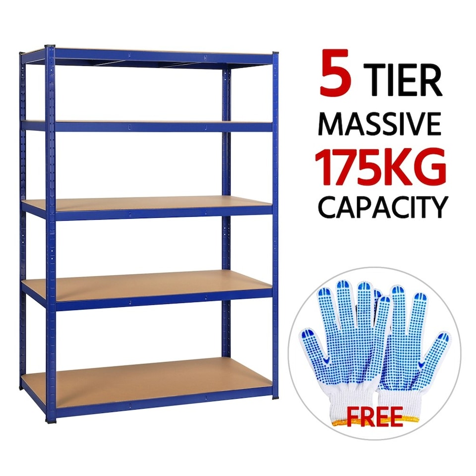 image 1 of Yaheetech 5 Tier Display Rack Steel Shelves, 120 x 60 x 180cm