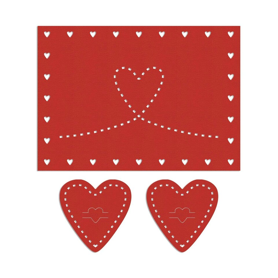 image 1 of Valentine's Heart Dine In Placemat Set Red