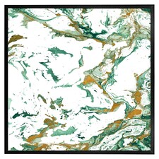 Green & golden marble (Picture Frame) Black | XL