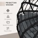 image 7 of Outsunny Outdoor PE Rattan 2 Seaters Swing Chair with Thick Padded Cushion, Patio Hanging Egg Chair with Metal Stand, Headrest, for Indoor and Outdoor, Black