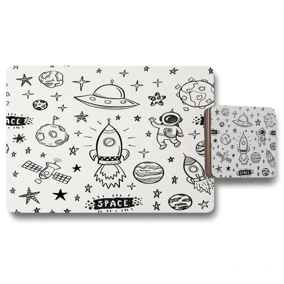 image 1 of Doodle space (Placemat & Coaster Set)