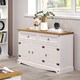 image 8 of Corona Premium Medium Sideboard - 2 Wide Drawers and 3 Doors with Adjustable Shelf in Antique, Grey or White Wax | White | White | One Size | 1