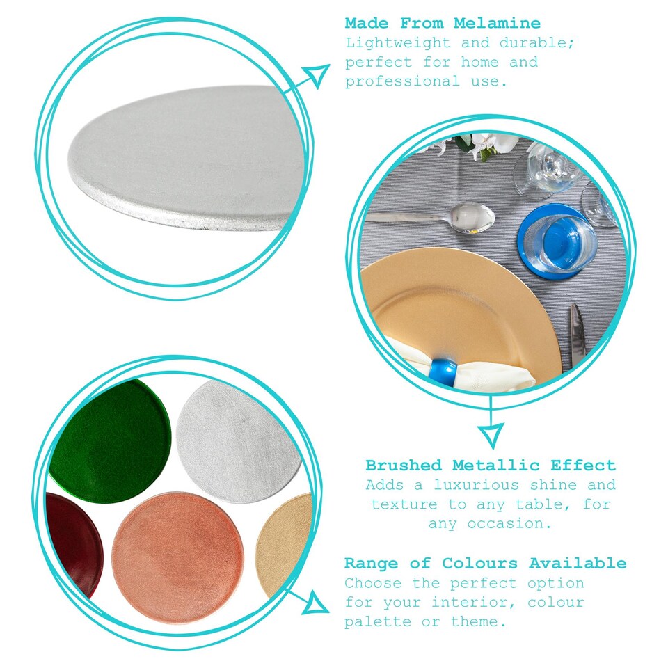 image 1 of Argon Tableware Metallic Coasters - 10cm - Red - Pack of 6