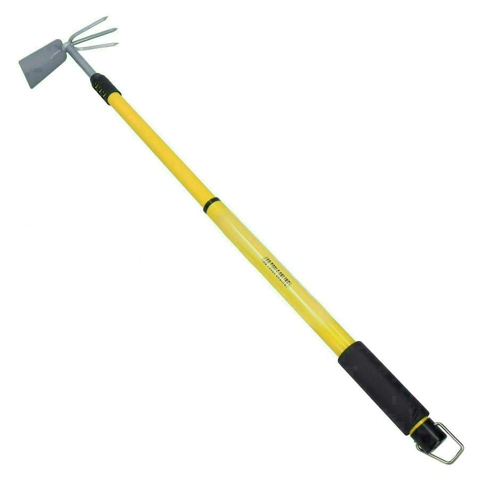 image 1 of Telescopic Extending Garden Cultivator Weeder 62 - 90cm Double Head Hoe Fork