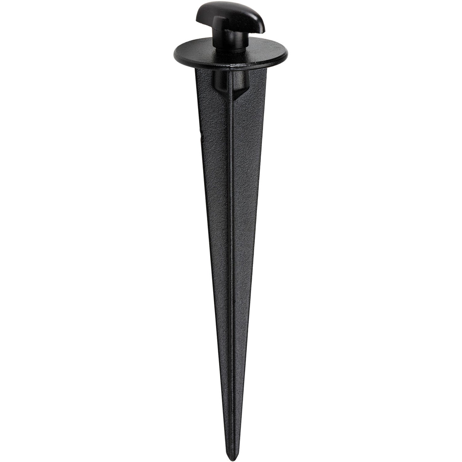 Loops Outdoor Garden Earth Ground Spike for Flood Lights - Black Polycarbonate