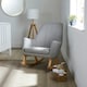 image 2 of Eden Deluxe Nursery Chair - Nursery Armchair, Night-time Feeds, Soothing Baby, Soft & Durable Woven Fabric & High Back Design Plus Cushion (Charcoal)