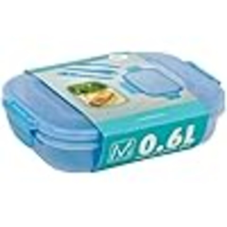 image 1 of Plastic Lunch Box Food Storage Air Tight Rubber Seal Container with Clip Lock 600ml | Blue | 6 Blue | 600 ml | 6