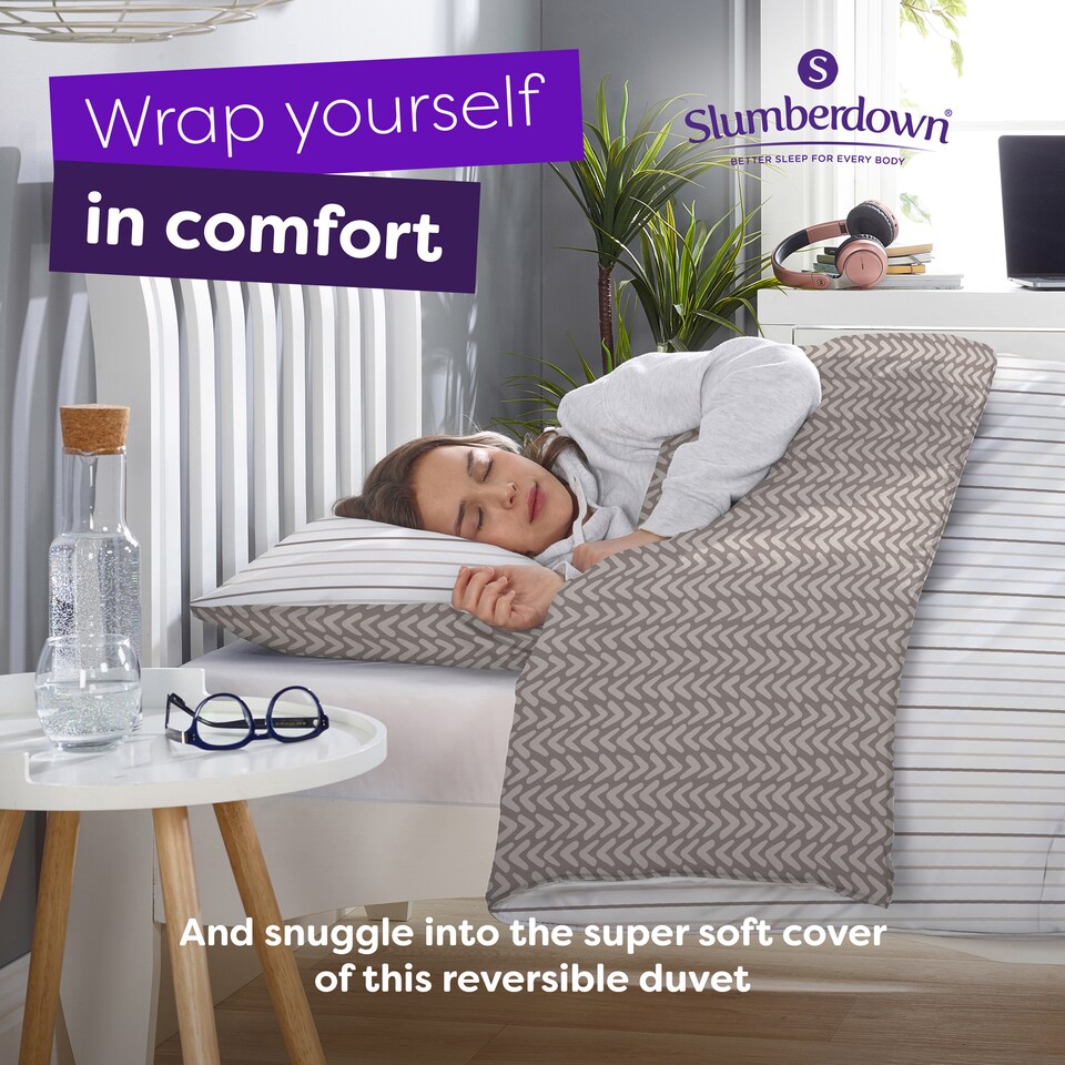 image 1 of Slumberdown Coverless Comfort Neutral Abstract Duvet, 10.5 Tog, Single | Brown