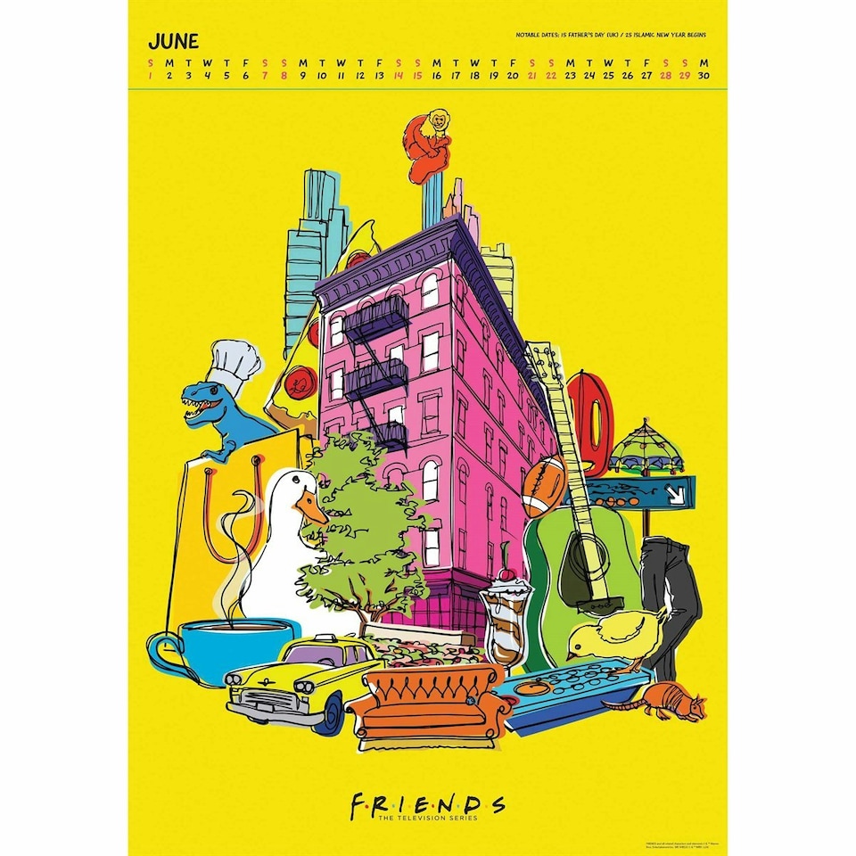 image 1 of Friends Collectors Edition Deluxe 2025 A3 Wall Calendar - Multicoloured - 42cm x 30cm