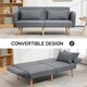 image 4 of HOMCOM Click Clack Sofa Bed, 3 Seater Sofa, Convertible Bed Settee, Modern Fabric Loveseat Sofa Couch with 2 Cushions for Living Room, Guest Room, Grey