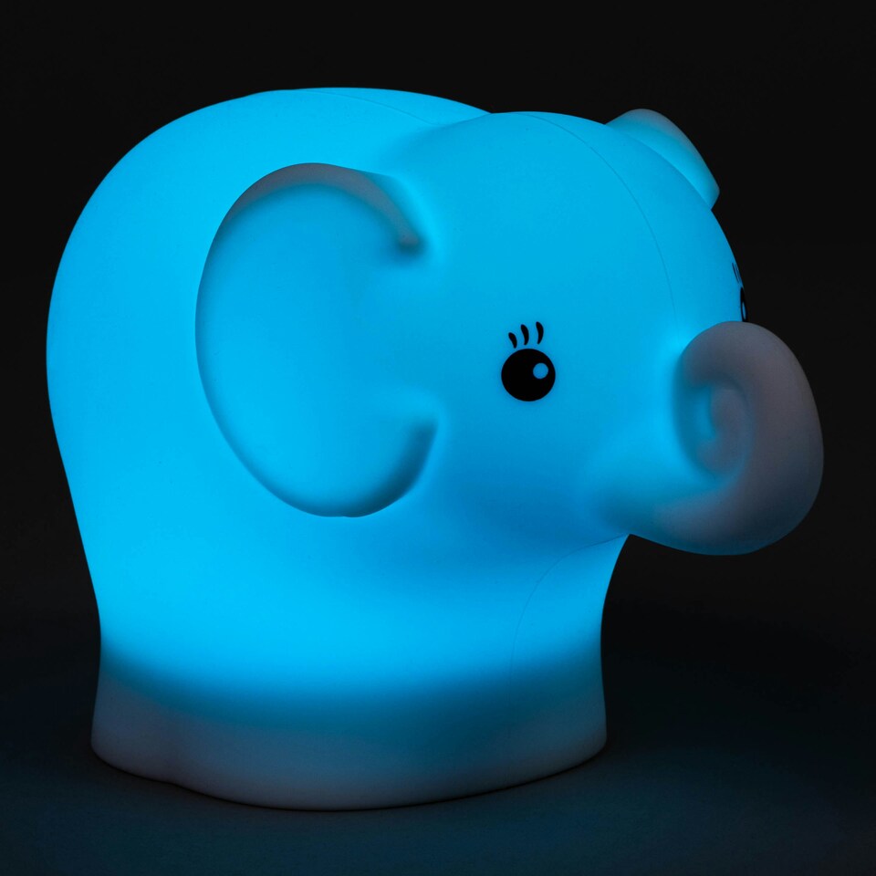 image 1 of BHS Glow Kid's LED Elephant Table Lamp, White | White | White