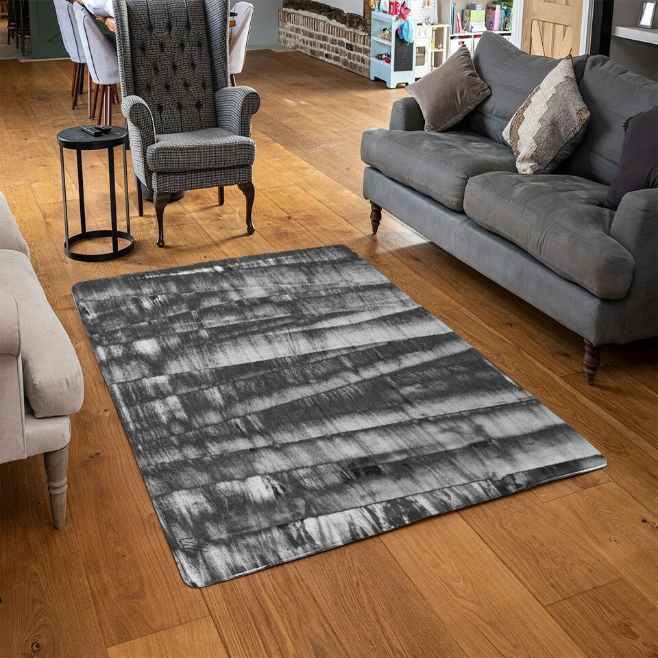 image 1 of Black and white bamboo (Rug) Grey | Small: 60x110cm