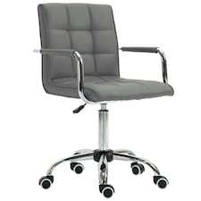 Vinsetto Mid Back Office Chair, Swivel Computer Chair with Armrests, Grey