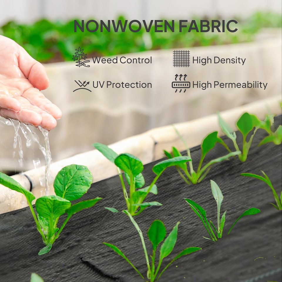 image 1 of Outsunny 2m x 90m Weed Control Membrane, Heavy Duty Weed Barrier Fabric
