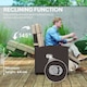image 3 of Outsunny Rattan Garden Recliner Sun Lounger w/ Flip Table, Dark Brown/Khaki 