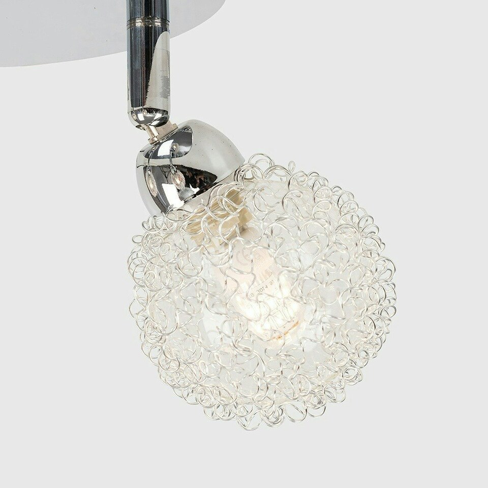 image 1 of ValueLights Alambre Polished Silver Semi-Flush Light and G9 Capsule LED 3W Warm White 3000K Bulb
