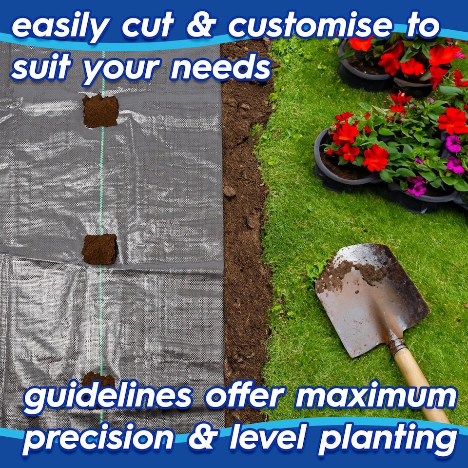 image 1 of Harbour Housewares 110gsm Weed Control Membrane Set - Heavy Duty Weed Control Fabric Barrier Cover | Black | Black | 2m x 50m (2 Rolls)