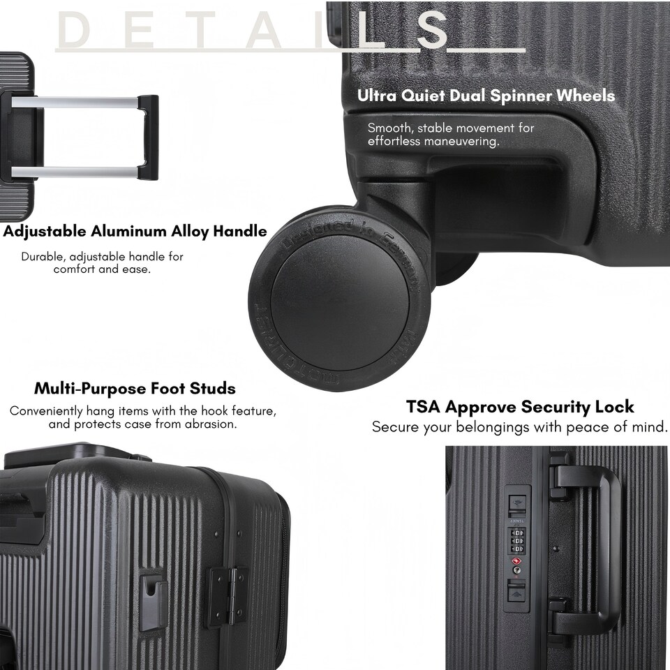 image 1 of 2 Piece Hard Shell Luggage Suitcase Set | 26' inch large Suitcase + 20’ inch Carry-On Suitcase
