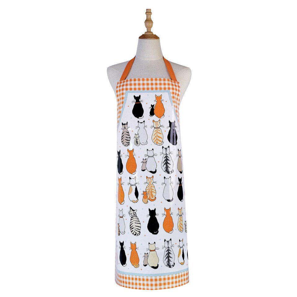 image 1 of Ulster Weavers Cats In Waiting Apron - PVC/Oilcloth Orange