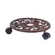 image 8 of 12 Inch Cast Iron Plant Flower Pot Mobile Mover Trolley Stand